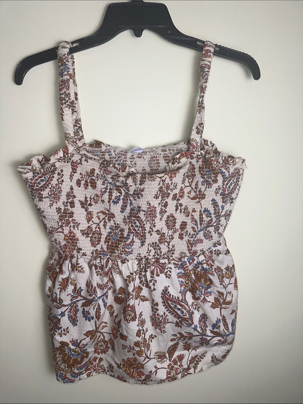 Old Navy Floral Smocked Crop Top Size Large